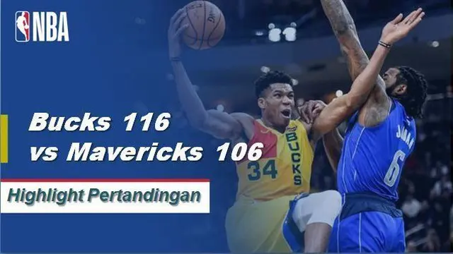Cuplikan Pertandingan NBA : Bucks 116 VS Mavericks 106
