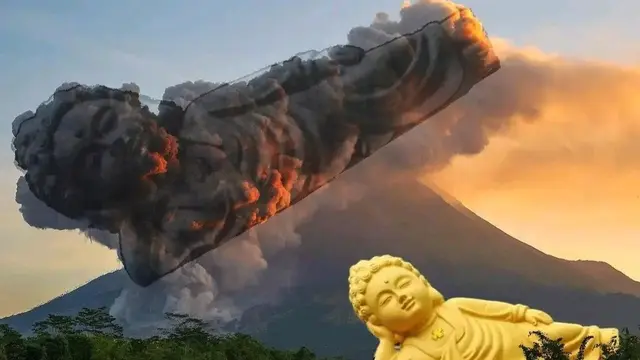 Lukisan Kartun Awan Panas Merapi