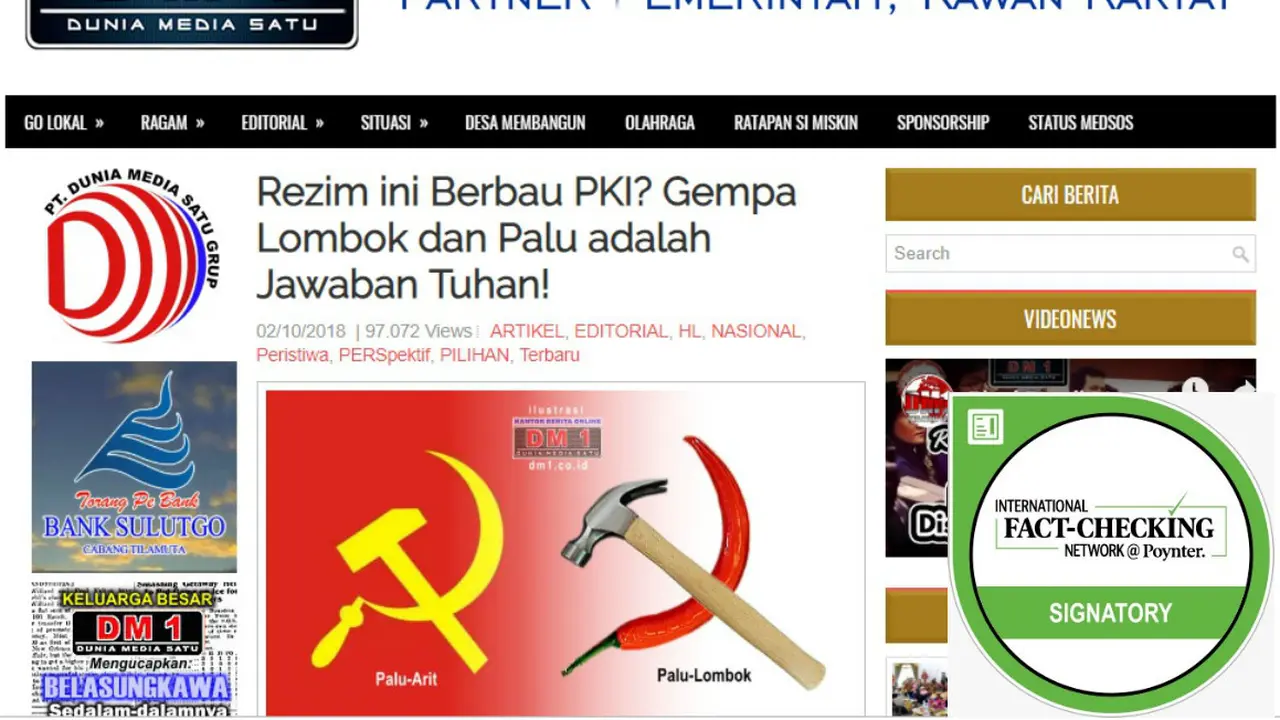 [Cek Fakta] Rezim Jokowi Berbau PKI?