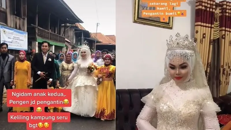 Hamil Anak Kedua, Wanita Ini Ngidam Jadi Pengantin dan Diarak Keliling Kampung