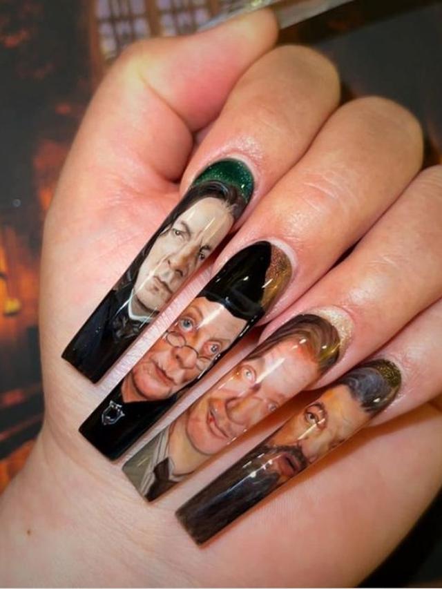 7 Potret Nail Art dengan Gambar Artis dan Tokoh Terkenal Ini Detailnya Mengagumkan