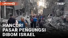 Militer Israel terus memborbardir wilayah Gaza memburu militan Hamas. Serangan udara Israel tersebut hancurkan bangunan termasuk pasar yang biasa dikunjungi para pengungsi di Gaza.
