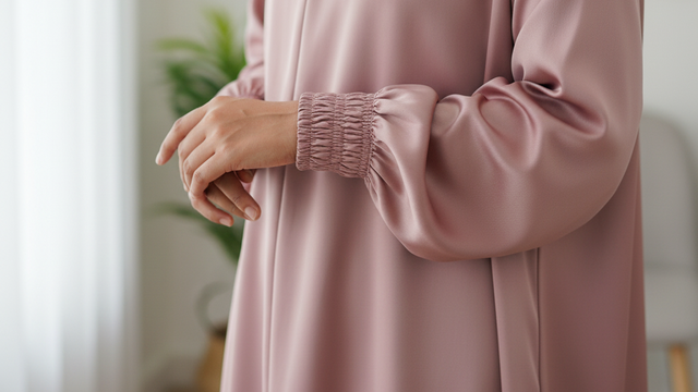 Abaya de satén liso