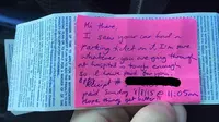 Seorang tak dikenal membayari denda tilang parkir seorang ibu yang sedang menemani anak di rumah sakit.