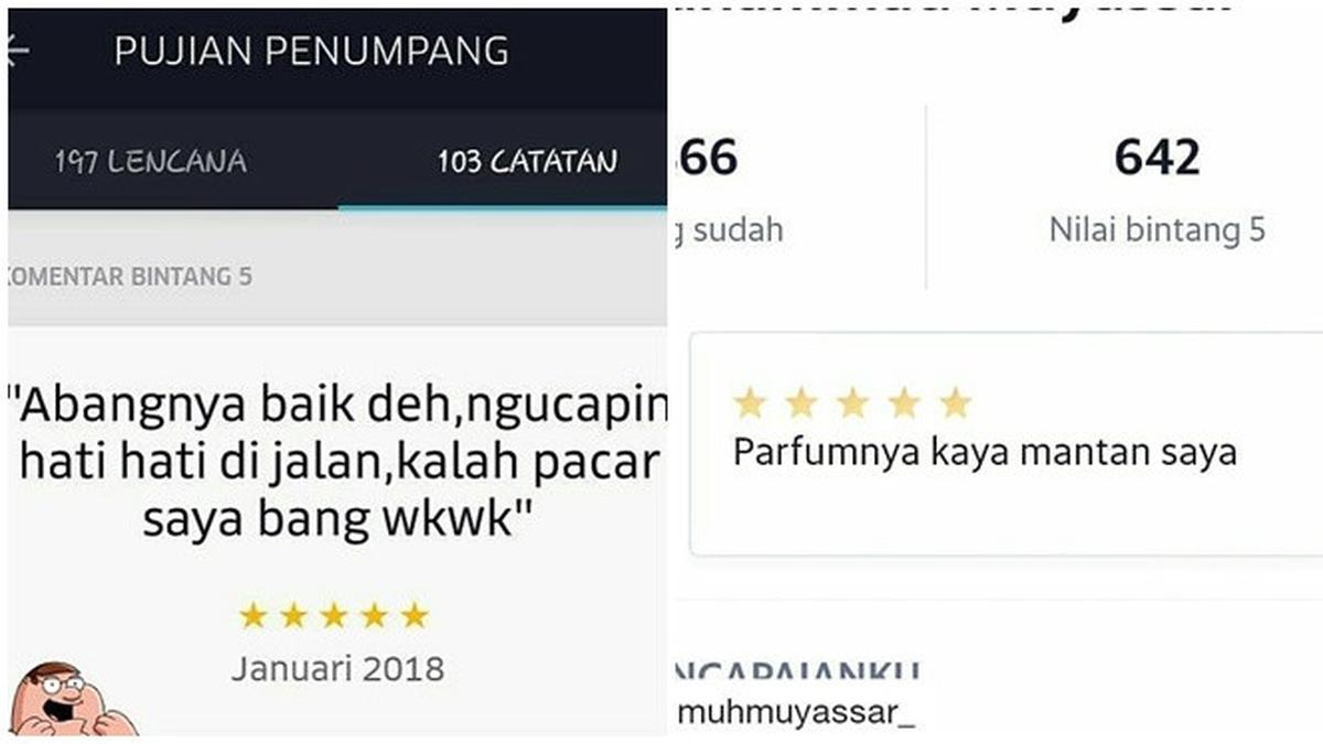 6 Ulasan Penumpang Ojek Online Teringat Pacar dan Mantan Ini Kocak