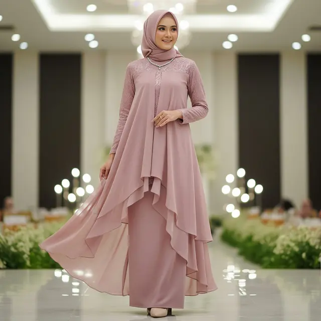 Gamis Mauve & Mocha yang Diprediksi Menjadi Tren 2026 (Image by Gemini AI)