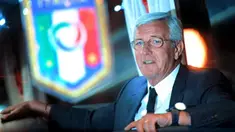 Coach of the Italian national football team Marcello Lippi watches after his team arriving at Sofia airport on October 10, 2008, ahead of Saturday's World Cup qualifier against Bulgaria. AFP PHOTO / DIMITAR DILKOFF