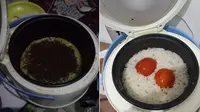6 Cara Masak Pakai Rice Cooker ala Anak Kos Ini Kreatif Banget (sumber: Twitter.com/mbuh_lali dan Twitter.com/o_kuza)