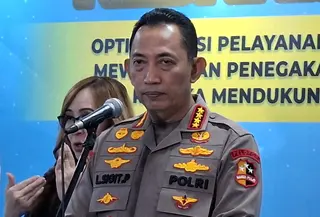 Kapolri Jenderal Listyo Sigit Prabowo di gedung Bareskrim Polri, Kamis (7/5/2026). (Foto: Liputan6.com/Rifqy Alief Abiyya).