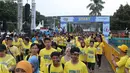 Peserta antusias mengikuti home run in harmony di Senayan, Jakarta, Minggu (21/2). Di usia yang semakin matang, BTN semakin memantapkan posisinya sebagai bank berplat merah yang cukup ekspansif di sektor pembiayaan perumahan. (Liputan6.com/Angga Yuniar)