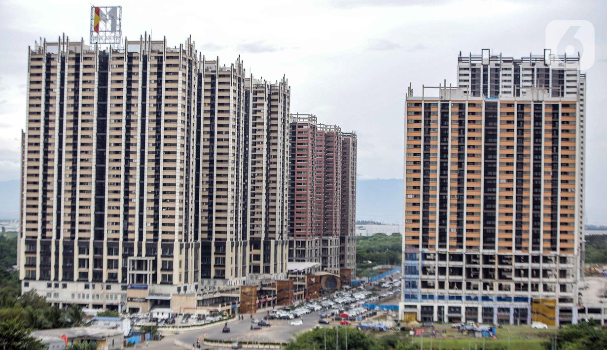 Suasana apartemen di District 1 Meikarta, Cikarang, Kabupaten Bekasi, Jawa Barat, Selasa (14/2/2023). Proyek Meikarta yang diluncurkan pada tahun 2017 belum juga terselesaikan hingga membuat banyak konsumen mengalami kegagalan dalam serah terima unit apartemen menimbulkan konflik. (Liputan6.com/Faizal Fanani)