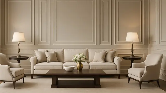 Model Ruang Tamu dengan Wall Moulding 2025/Ilustrasi oleh AI