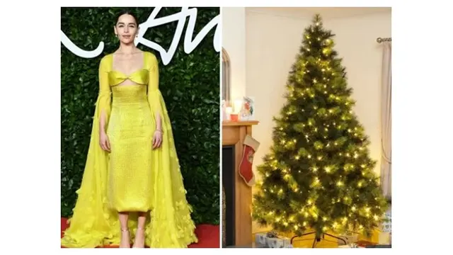 6 Cocoklogi Gaun Seleb Mirip Pohon Natal Ini Unik dan Mirip Banget