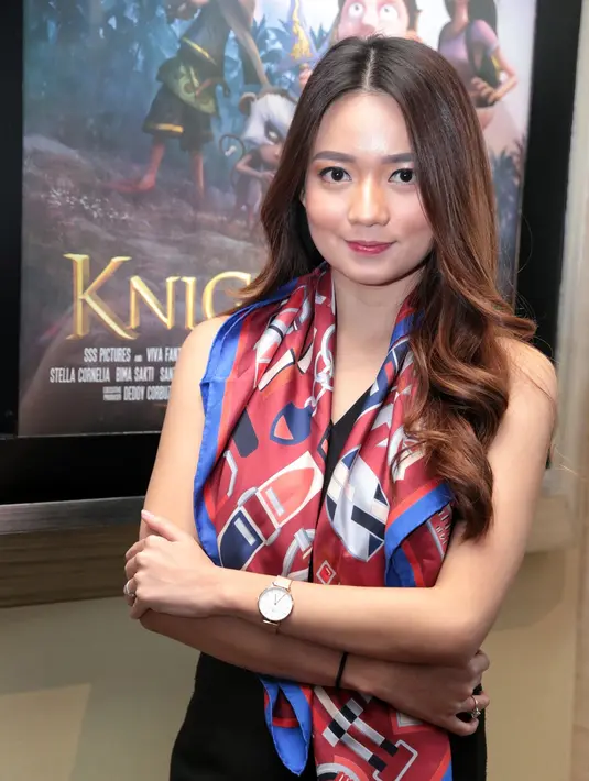 "Ini pertama kali jadi dubber, dan ternyata seru," kata Stella Cornelia menceritakan pengalamannya saat jumpa pers di Jakarta belum lama ini. (Adrian Putra/Bintang.com)