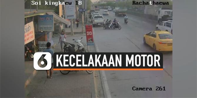 VIDEO: Rekaman Pengendara Tabrak Motor dan Mobil Karena Lawan Arah