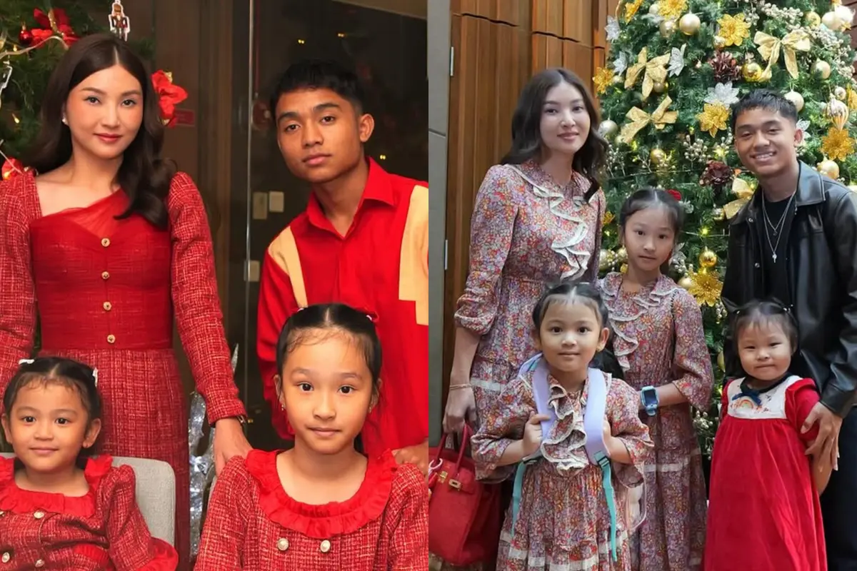 Jadi Natal Pertama Tanpa Ruben Onsu, Sarwendah dan Anak-Anak Tampil Kompak dengan Outfit Serba Merah