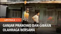 Gubernur Jawa Tengah, yang juga merupakan bakal calon presiden dari PDI Perjuangan, Ganjar Pranowo menunjukkan kedekatannya dengan Wali Kota Solo, Gibran Rakabuming. Ganjar dan Gibran berolahraga bersama di Solo, Jawa Tengah.