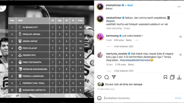 Atta Halilintar Kecewa Liga 2 Dihentikan, Kapok dengan Sepakbola Indonesia dan Langsung Pamit