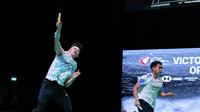 Muhammad Rian Ardianto/Rahmat Hidayat berhasil mengalahkan Aaron Chia/Soh Wooi Yik dari Malaysia dua gim langsung 21-17, 21-13 pada 32 Besar Denmark Open, Rabu (15/10/2025). (Dok. PBSI)
