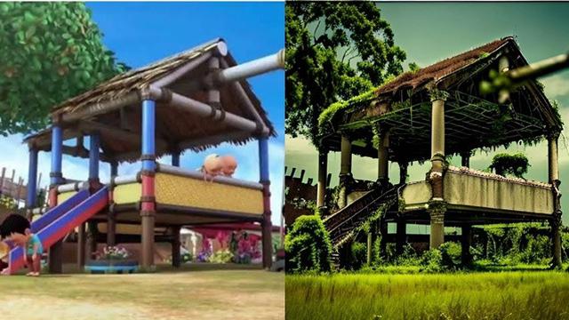 5 Potret Kampung Upin Ipin Versi 'Sad Vibes', Netizen: Malah Terkesan Horor