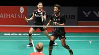 Penampilan ganda campuran Indonesia, Tontowi Ahmad/Debby Susanto, pada Malaysia Masters 2019, Selasa (15/1/2019). (PBSI)
