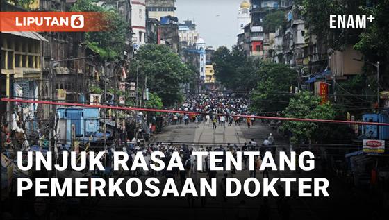 VIDEO: Polisi India Gunakan Gas Air Mata dalam Unjuk Rasa Tentang Pemerkosaan dan Pembunuhan Dokter Wanita