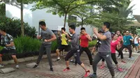 Healthy Adventure Camp lakukan body combat untuk mengawali hari kedua (Foto: Benedikta Desideria)