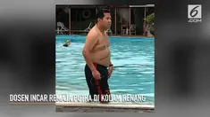 Seorang pria yang berprofesi sebagai dosen tertangkap saat tengah mengincar remaja putra di sebuah kolam renang di kawasan Jakarta Selatan.