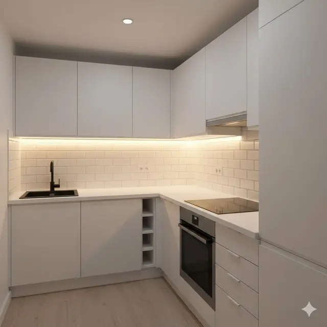 Dapur dengan Pencahayaan LED Strip