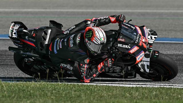 Marco Bezzecchi beraksi di MotoGP Thailand 2026