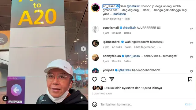 Batik Air Ganti Tiket Ari Lasso Setelah Ditnggal Pesawat di Singapura