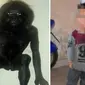 Ilustrasi goblin (kiri). Bocah 3 tahun yang disebut diculik oleh goblin (kanan). (Sumber gambar: Daily Star)
