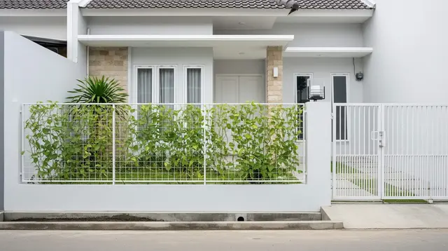 9 Desain Pagar Besi dengan Jalur Khusus untuk Tanaman Merambat, Bikin Rumah Sejuk