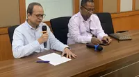 Deputi Bidang Usaha Mikro Kementerian Koperasi dan UKM Yulius dalam konferensi pers di Kantor KemenKopUKM Jakarta, Senin (8/1/2024). (Tasha/Liputan6.com)