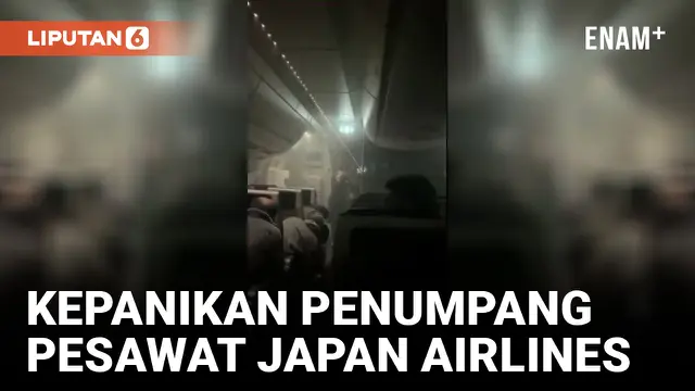 MENCEKAM! KEPANIKAN PENUMPANG TEREKAM SAAT PESAWAT JAPAN AIRLINES TERBAKAR