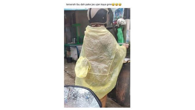 Jas hujan nyeleneh (Sumber: Instagram/dramaojol_id)