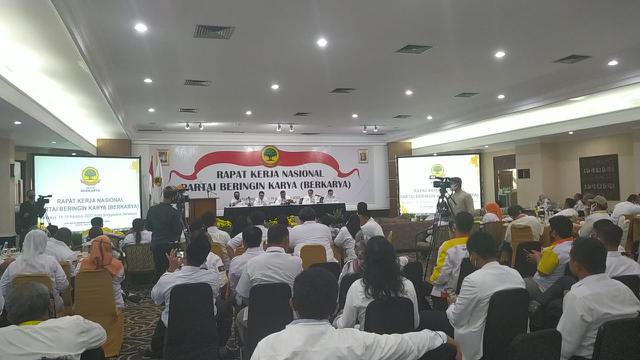 Partai Berkarya kubu Muchdi PR menggelar Rakernas di Surabaya.