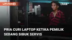 Beredar video viral terkait seorang pria yang curi laptop di tempat servis. Pencurian tersebut terjadi di kawasan jalan Raya Citayam, Depok. Senin (18/12/2023)