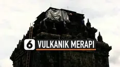 Balai konservasi Candi Borobudur, Mendut, dan Ratu Boko di Magelang, Jawa Tengah, menutup bagian atas bangunan candi Mendut dengan cover khusus pada Kamis siang, demi mencegah kerusakan dan pelapukan batuan candi dari serangan abu vulkanik Gunung Mer...