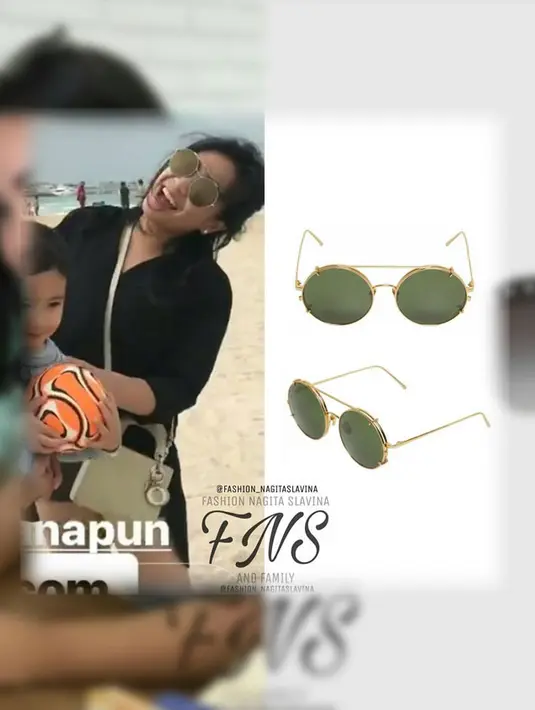 Nagita terlihat mengenakan kacamata merek Linda Farrow. Kacamat ini berharga Rp 12,8 juta. (Foto: instagram.com/fashion_nagitaslavina)