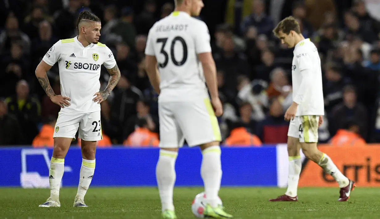 The Whites harus tunduk dengan skor 0-3 yang dicetak oleh Mason Mount (4'), Christian Pulisic (55'), dan Romelu Lukaku (33'). (AFP/Oli Scarff)
