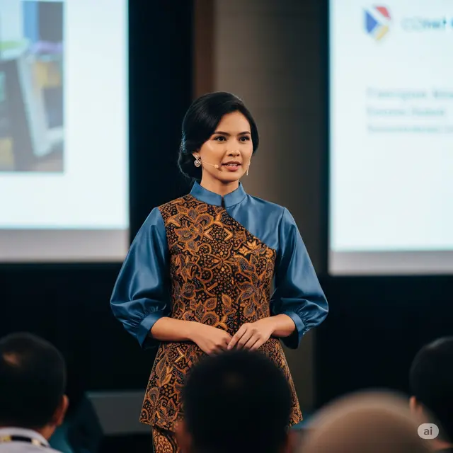Atasan Batik Kombinasi Kain Polos