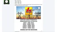 Penelusuran klaim pendaftaran bantuan subsidi listrik dari PLN.