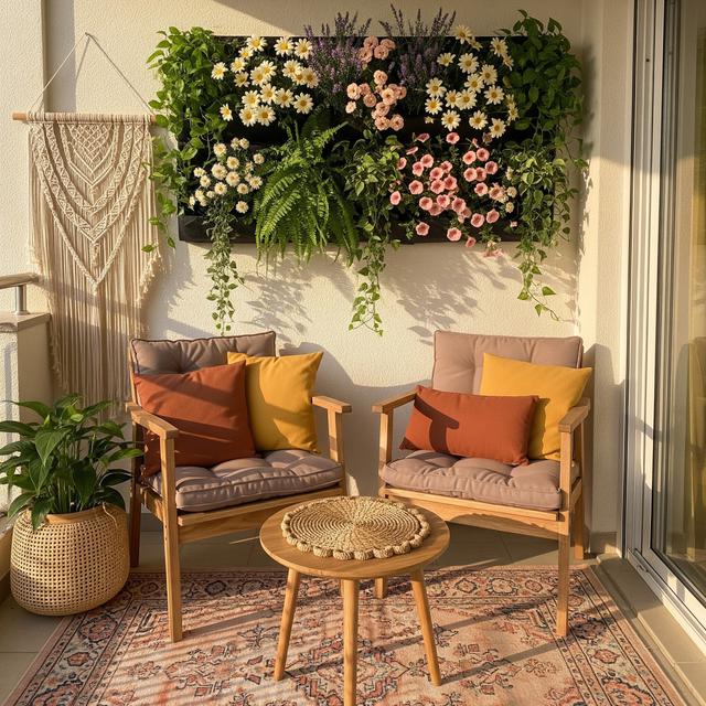 Desain Teras Kecil dengan Taman Vertikal