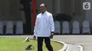 Politikus Partai Golkar Zainudin Amali tersenyum saat tiba di Istana, Jakarta, Selasa (22/10/2019). Belum diketahui posisi apa yang akan diisi oleh Zainudin dalam kementerian Kabinet Kerja Jilid II. (Liputan6.com/Angga Yuniar)