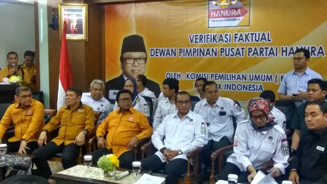 DPP Partai Hanura dinyatakan lolos verifikasi faktual oleh Komisi Pemilihan Umum (KPU). (Liputan6.com/Nafiysul Qodar)