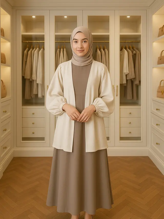 Padu Padan Baju Gamis dan Outer Oversize