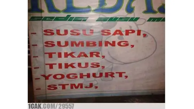 Menu Makanan absurd (Sumber: 1cak)