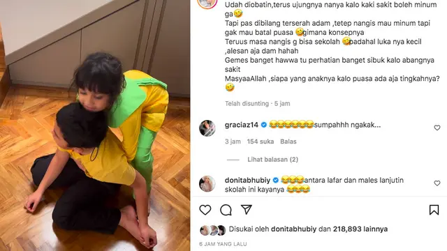 Drama Putra Sulung Shireen Sungkar Nangis Karena Terluka di Saat Puasa, Ingin Minum Tapi Tak Mau Batal