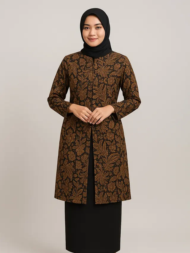 rekomendasi padu padan bawahan untuk tunik batik belah panjang